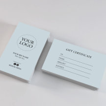 Certificado de regalo del logotipo comercial moder