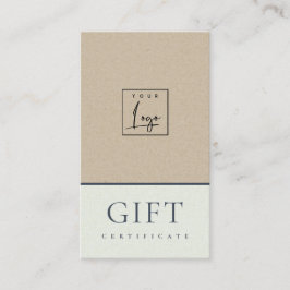 Certificado de regalo del logotipo de la cerámica