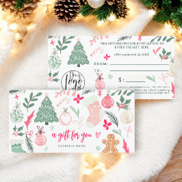 Certificado de regalo del logotipo de Navidades ca