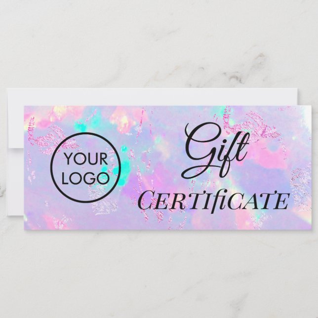 certificado de regalo del logotipo de opal púrpura (Anverso)