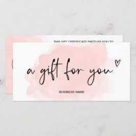 Certificado de regalo del logotipo del corazón de 