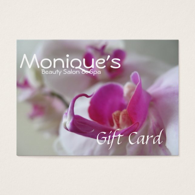 Certificado de regalo del spa de salón para orquíd (Frente)