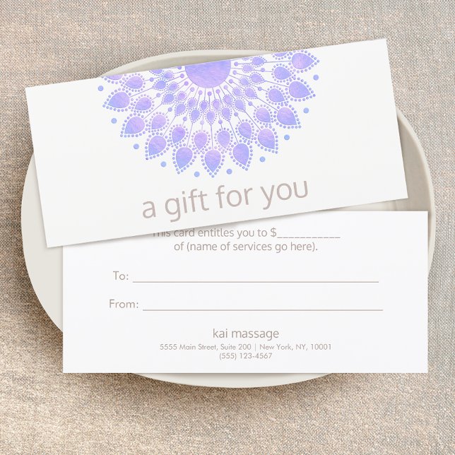 Certificado de regalo del spa natural de la flor d (Subido por el creador)