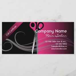 Certificado de regalo diseño moderno negro y rosa