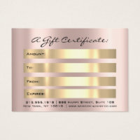 Certificado de regalo Drenajes Sparkly Gold Makeup