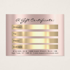 Certificado de regalo Drenajes Sparkly Gold Makeup