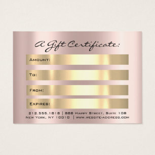 Certificado de regalo Drenajes Sparkly Gold Makeup