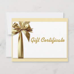 Certificado de regalo editable Gold Bow