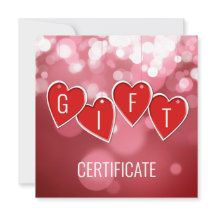 Certificado de regalo El día de San Valentín Amor 