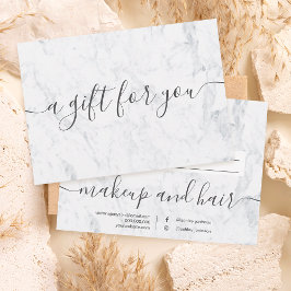 Certificado de regalo elegante de mármol blanco