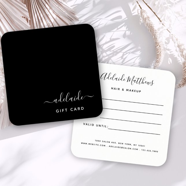 Certificado de regalo elegante de pelo negro moder (Subido por el creador)