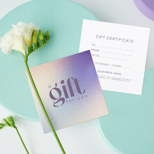 Certificado de regalo elegante de Purpurina violet