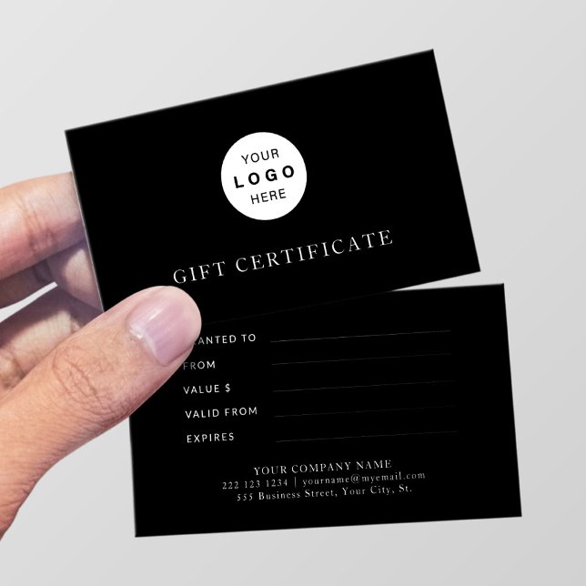 Certificado de regalo elegante del logotipo de neg (Subido por el creador)