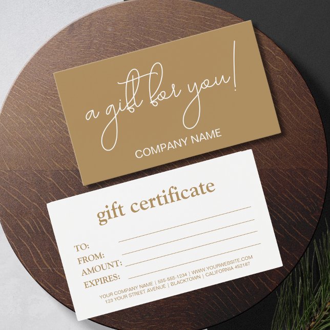 Certificado de regalo elegante marrón de negocios (Subido por el creador)