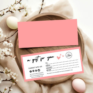 Certificado de regalo elegante rosa de San Valentí