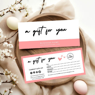 Certificado de regalo elegante rosa de San Valentí