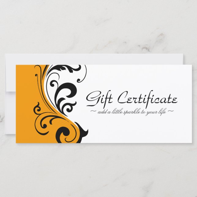 CERTIFICADO DE REGALO ELEGANTE Y NEGRO (Anverso)