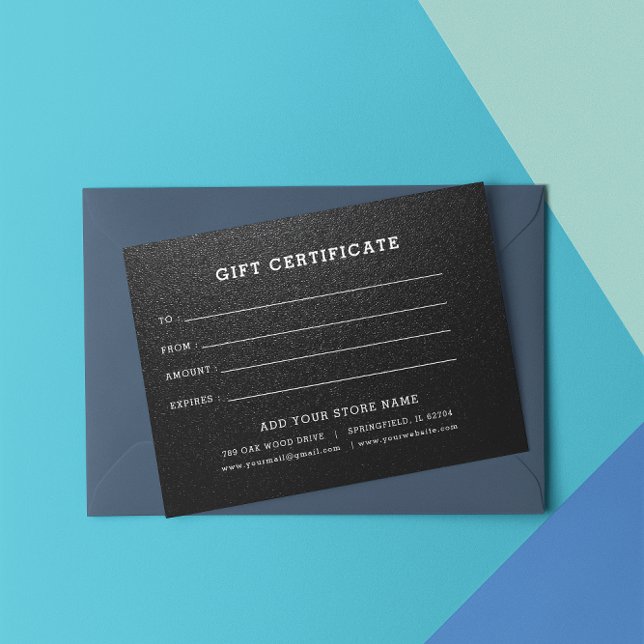 Certificado de regalo empresarial editable Agregar ( Business Gift Certificate With Logo)