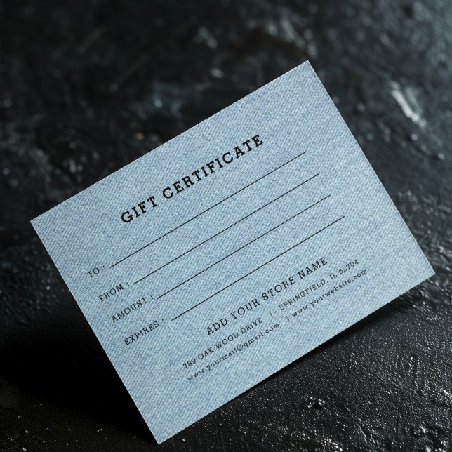 Certificado de regalo empresarial editable Agregar ( Business Gift Certificate With Logo)