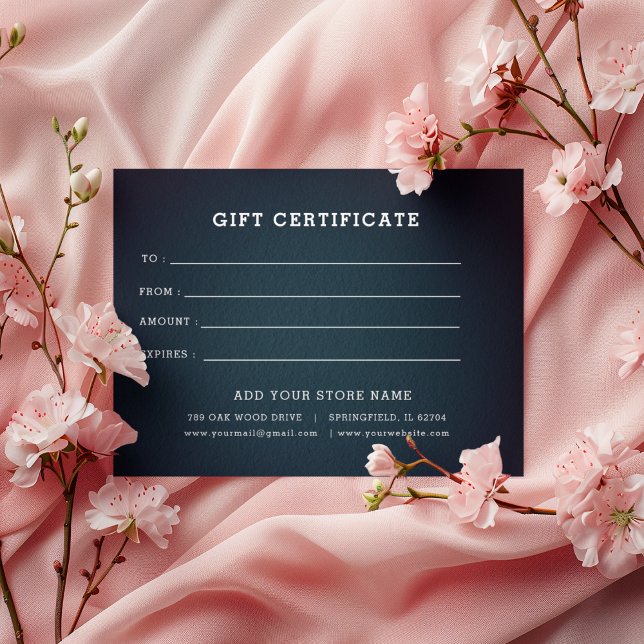 Certificado de regalo empresarial editable Agregar ( Business Gift Certificate With Logo)