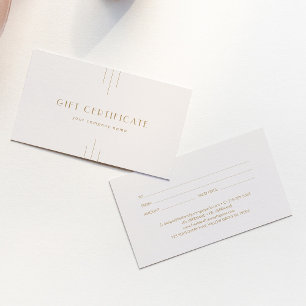 Certificado de regalo empresarial EVERLY Cream y G