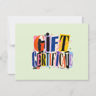 Certificado de regalo empresarial verde colorido
