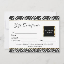 certificado de regalo en blanco y negro