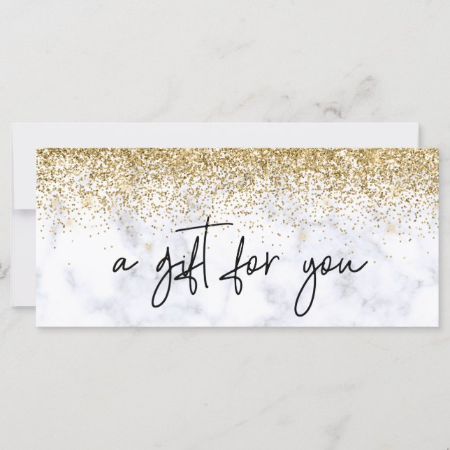 Certificado de regalo escrito a mano mármol dorado (Anverso)