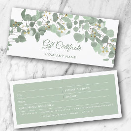 Certificado de regalo Eucalyptus Greenery Gum Blos