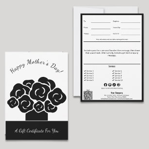 Certificado de Regalo Feliz Día de la Madre Negro