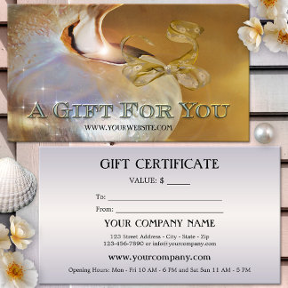Certificado de Regalo Festivo de Concha Elegante