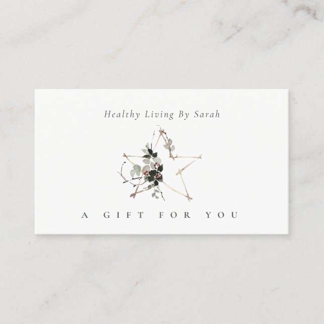 Certificado de regalo festivo Star Poinsettia Leaf (Anverso)