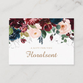 Certificado de regalo floral de Borgoña, Marina y 