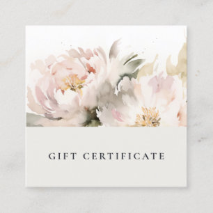 Certificado de regalo floral de color de agua de P