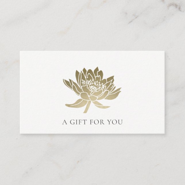 CERTIFICADO DE REGALO FLORAL FORMAL FAUX GOLD LOTU (Anverso)
