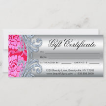 Certificado de regalo Floral Lace Nail Hair Salon