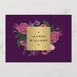 Certificado de regalo floral moderno de color mora