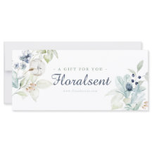 Certificado de regalo floral sobre el tema del inv