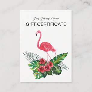 Certificado de Regalo Floral Tropical Flamingo Ros