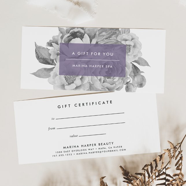Certificado de regalo floral vintage | Lilac (Subido por el creador)