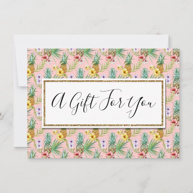 Certificado de regalo Flores de piña e hibiscus (Anverso)