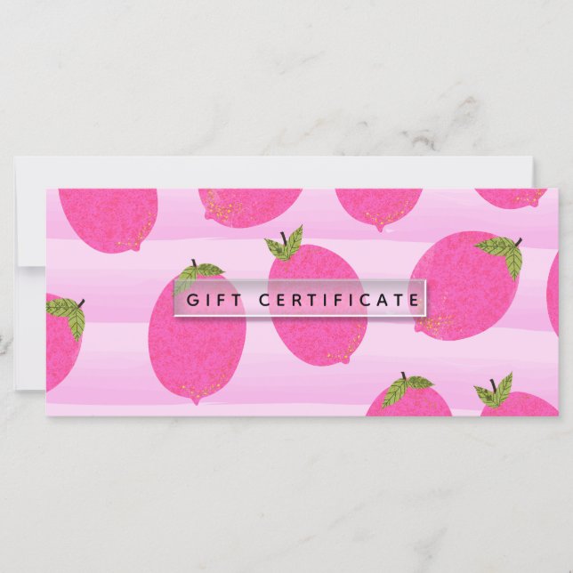 Certificado de Regalo Frutas de Verano Limones Ros (Anverso)