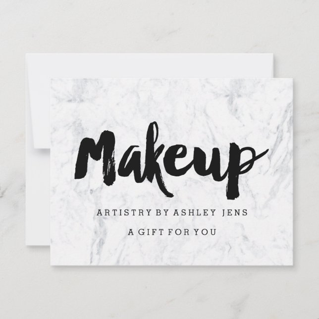 Certificado de regalo guión de maquillaje negro má (Anverso)