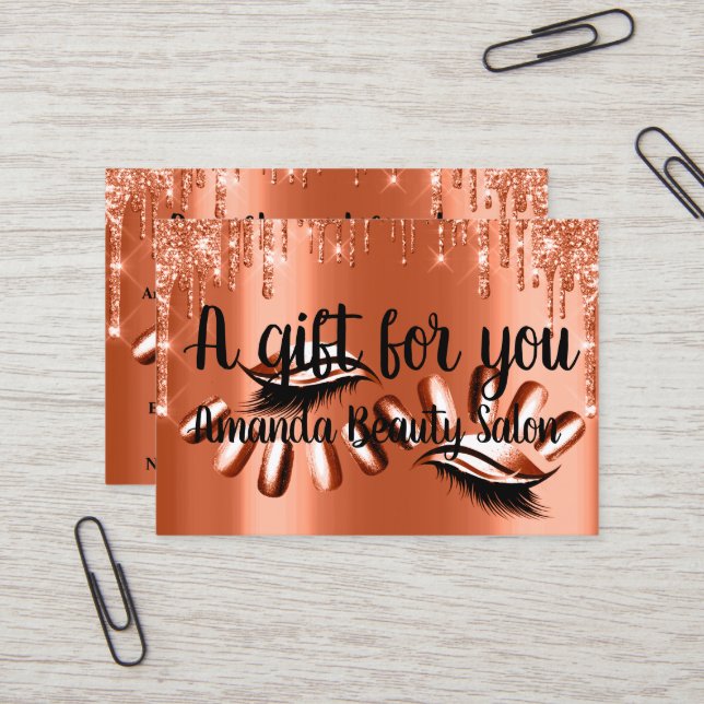 Certificado de regalo Hair Spa Nails Naranja Drip (Anverso/Reverso In Situ)