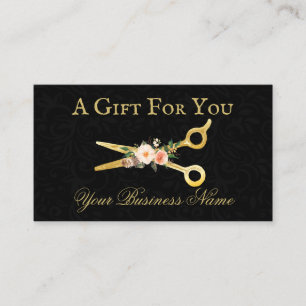Certificado de regalo Hair Stylist Gold Damask de 