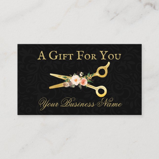 Certificado de regalo Hair Stylist Gold Damask de  (Anverso)