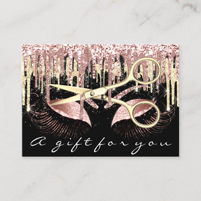 Certificado de regalo Hair Stylist Rosa tijeras de (Anverso)