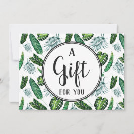 Certificado de regalo Hojas de palma de follaje tr