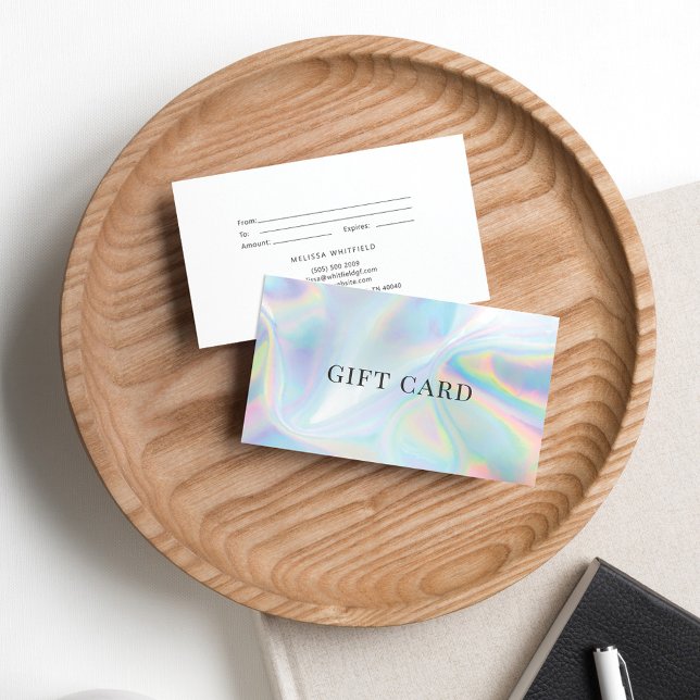 Certificado de regalo holográfico falso (Holographic Front Gift Card Small Business Owner)