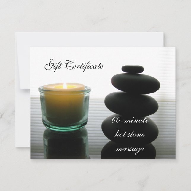Certificado de regalo II de masaje de piedras cali (Anverso)